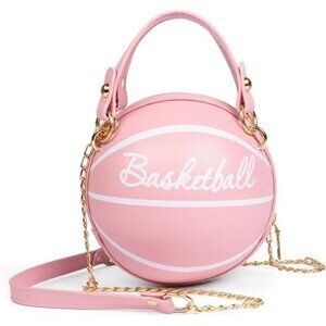 Basketball Bag Purse Handbag Shoulder Mini Round Zipper Women with Strap